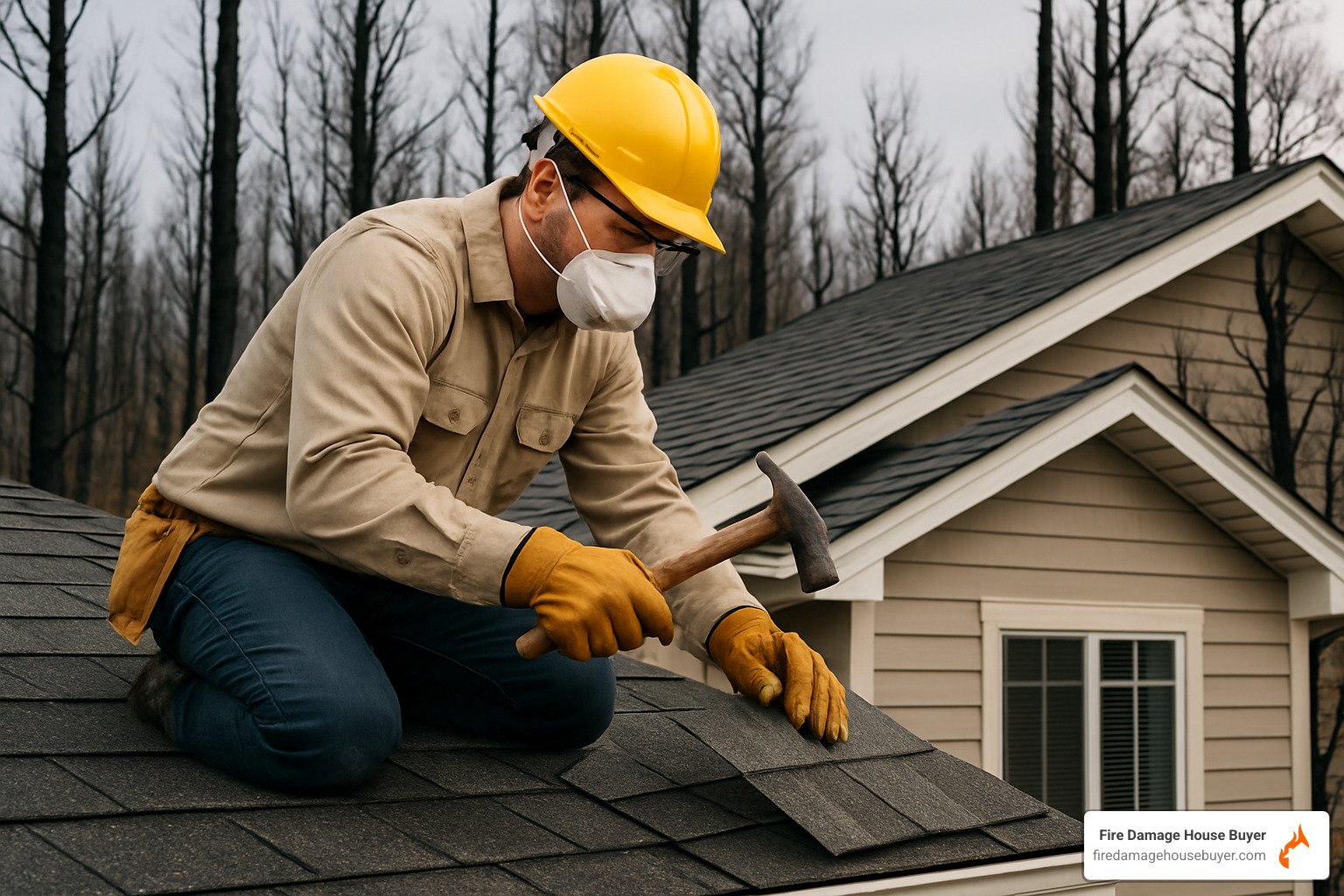 homeowner installing fire-resistant roofing - Post-Fire Recovery & Resources homeowner installing fire-resistant roofing - Post-Fire Recovery & Resources