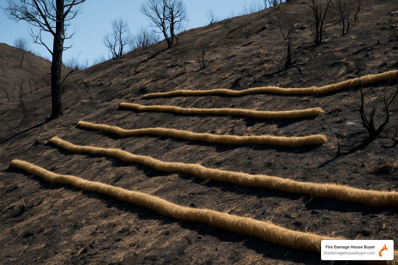 straw wattles installed on burned slope for erosion control - Post-Fire Recovery & Resources straw wattles installed on burned slope for erosion control - Post-Fire Recovery & Resources