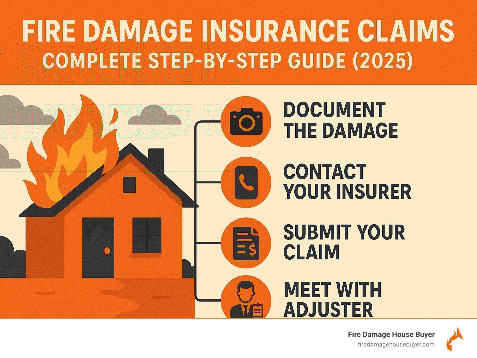 infographic - Fire Damage Insurance Claims: Complete Step-by-Step Guide (2025) infographic infographic - Fire Damage Insurance Claims: Complete Step-by-Step Guide (2025) infographic