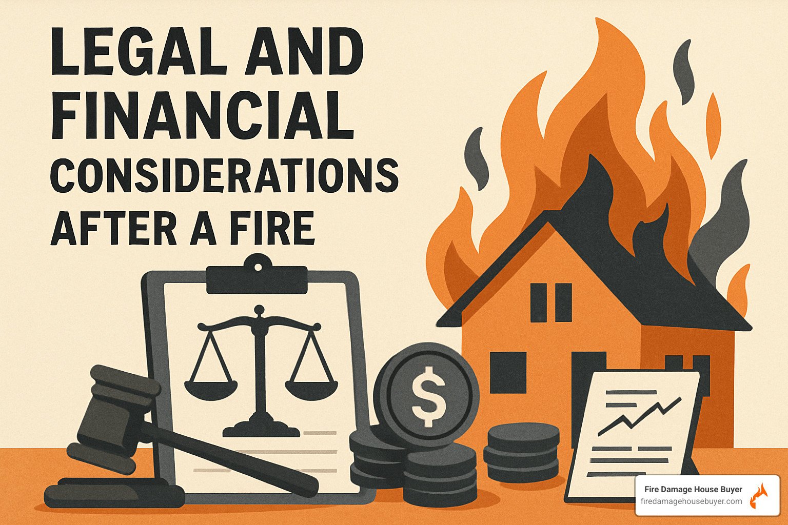 Insurance claim settlement process showing adjusters inspecting fire damage - Legal and Financial Considerations After a Fire