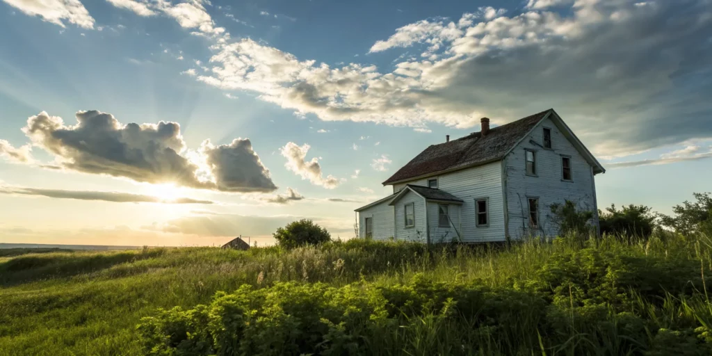 Selling a house that needs a lot of work, like this old home with an overgrown yard.