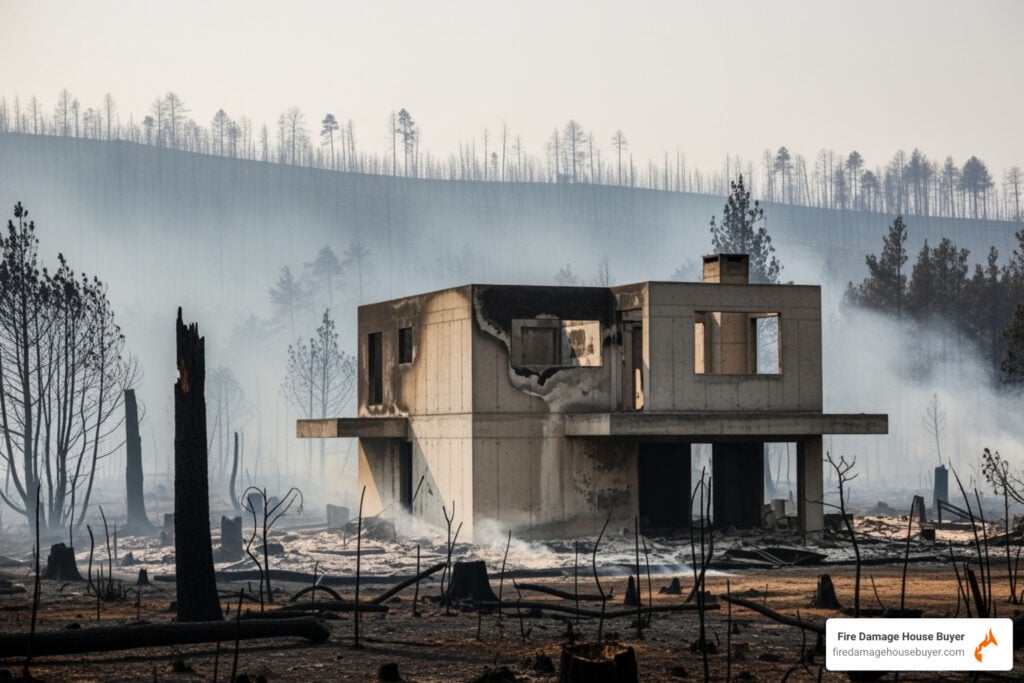 do concrete houses burn