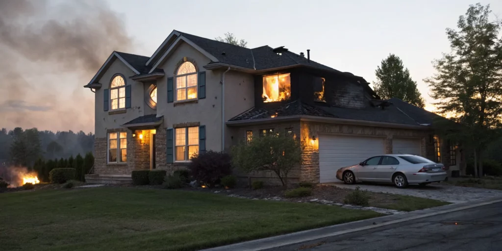 Fire damage in a home, a common reason why owners sell a house as is fast.