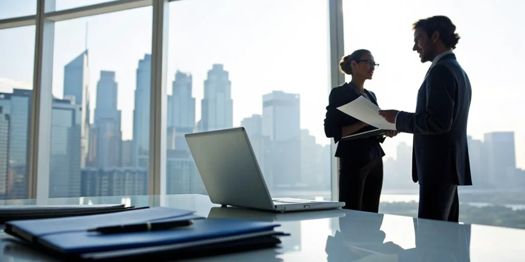 A team from a company that buys fire damaged houses reviewing a property for a cash offer.