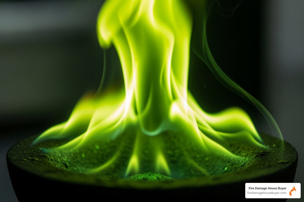 how hot is green fire