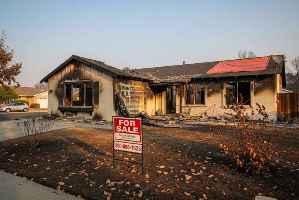 sell inherited fire damaged house california​